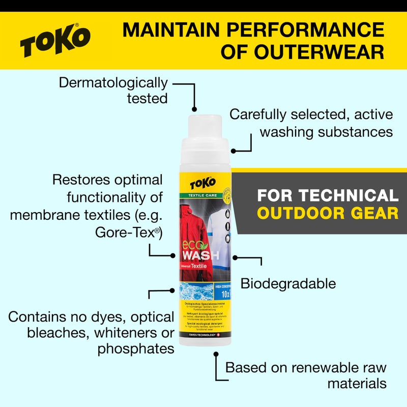 TOKO ECO Textile Wash 250ml - Detergent for Outdoor Apparel - 8-10 Washes per Bottle - Image 2